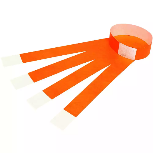 Picture of REXEL ID SERIAL NUMBER WRISTBANDS FLUORO ORANGE PACK 100