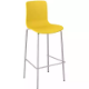 Picture of DAL ACTI CHAIR 4-LEG HIGH BARSTOOL CHROME FRAME YELLOW SHELL