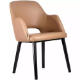 Picture of DURAFURN SORBET ARM CHAIR BLACK LEGS TAUPE VINYL SEAT