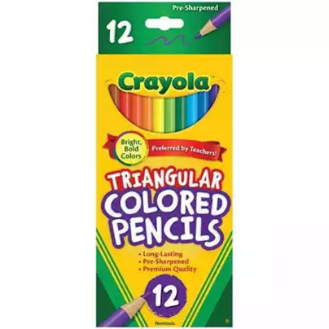 Picture of CRAYOLA TRIANGULAR COLOURED PENCILS 3.3MM ASSORTED PACK 12