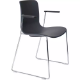 Picture of DAL ACTI CHAIR SLED BASE ARMS BLACK ARM-PADS AND CHROME FRAME CHARCOAL POLYPROP SHELL