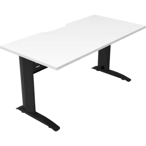 Picture of DELUXE RAPID SPAN STRAIGHT DESK WITH METAL MODESTY PANEL 1500 X 750 X 730MM BLACK/NATURAL WHITE