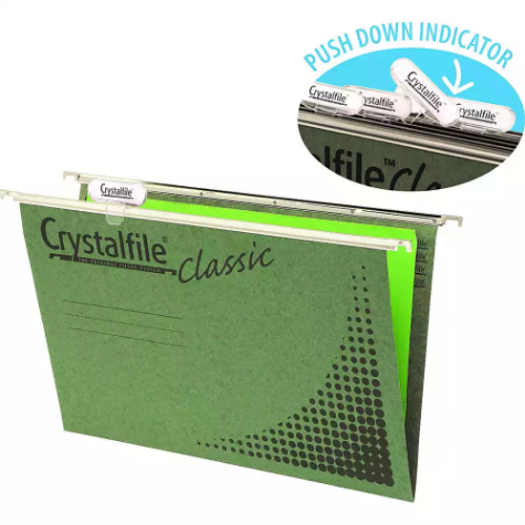 Picture of CRYSTALFILE CLASSIC SUSPENSION FILES A4 GREEN PACK 20