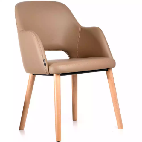 Picture of DURAFURN SORBET ARM CHAIR TROJAN LEGS TAUPE VINYL SEAT