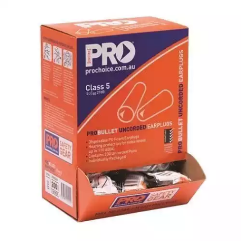 Picture of PRO CHOICE EAR PLUGS UNCORDED ORANGE BOX 200 PAIRS