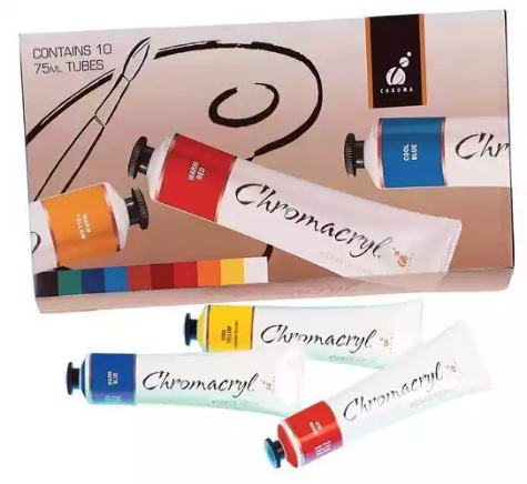 Picture of CHROMACRYL ACRYLIC PAINTS 75ML ASSORTED PACK 10
