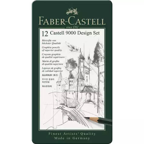 Picture of FABER-CASTELL 9000 GRAPHITE PENCIL DESIGN SET PACK 12