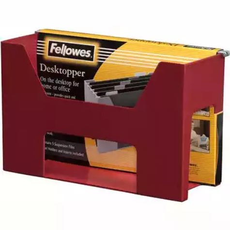 Picture of FELLOWES ACCENTS DESKTOPPER WITH FILES AND TABS BURGUNDY