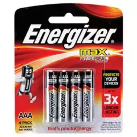 Picture of ENERGIZER E92 BATTERIES AAA ALKALINE 1.5V PACK 4