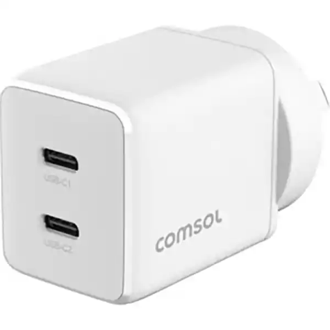 Picture of COMSOL 35W DUAL PORT USB-C GAN WALL CHARGER DYNAMIC POWER