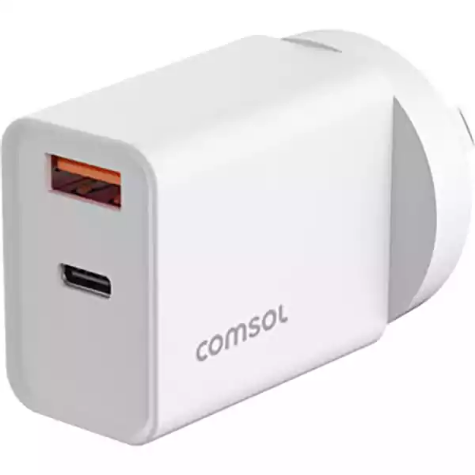 Picture of COMSOL USB WALL CHARGER DUAL PORT 20W WHITE