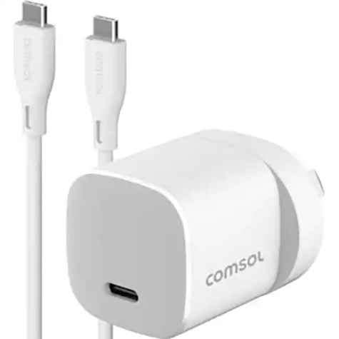 Picture of COMSOL USB-C WALL CHARGER 30W + 1.5M USB-C TO C CABLE WHITE