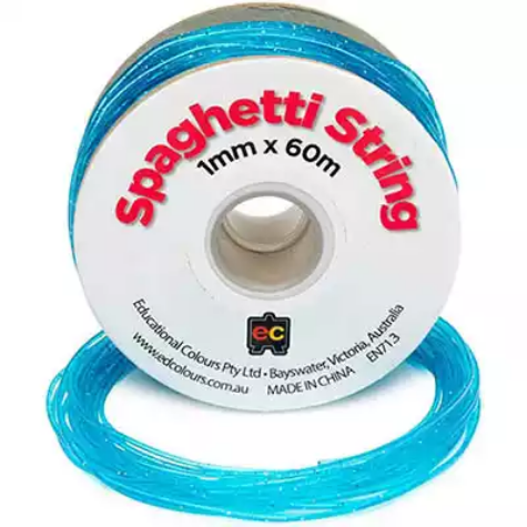 Picture of EDUCATIONAL COLOURS SPAGHETTI STRING PVC TUBE 1MM X 60M GLITTER SEA BLUE
