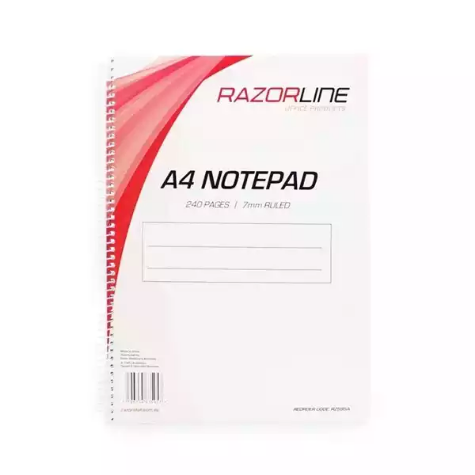 Picture of RAZORLINE SPIRAL NOTEBOOK SIDE BOUND A4 240 PAGE
