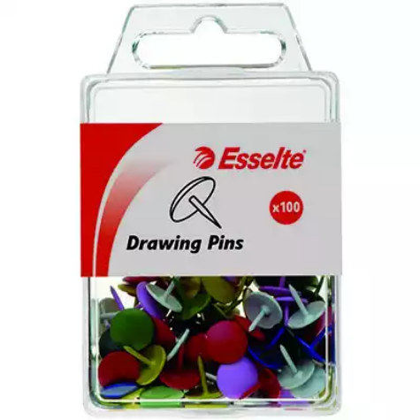 Picture of ESSELTE DRAWING PINS ASSORTED PACK 100