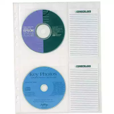 Picture of CUMBERLAND CD STORAGE POCKET WITH INDEX A4 CLEAR PACK 10