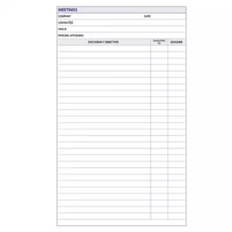 Picture of DEBDEN DAYPLANNER DK1009 DESK EDITION REFILL MEETINGS SIZE 216 X 140MM