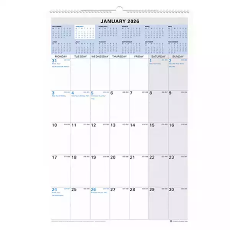 Picture of DEBDEN WALL CALENDAR CE0015 MONTH TO VIEW 394 X 577MM