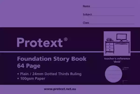 Picture of PROTEXT FOUNDATION STORY BOOK PLAIN / 24MM DOTTED THIRDS RULING 100GSM 64 PAGE 240 X 165MM ASSORTED