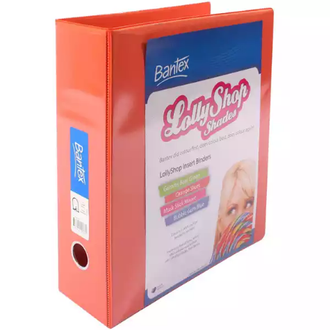 Picture of BANTEX LOLLYSHOP INSERT LEVER ARCH FILE 65MM A4 ORANGE