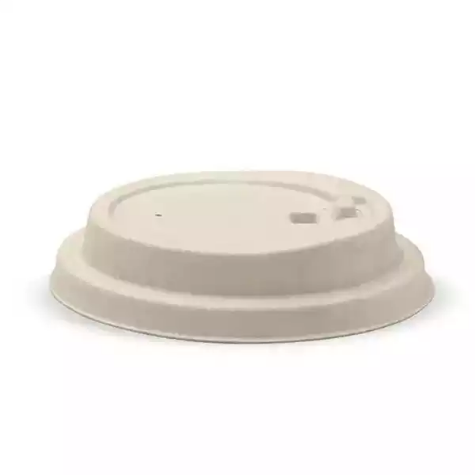 Picture of BIOPAK BIOCUP LID FIBRE RECLOSABLE PLANT 90MM LARGE NATURAL PACK 50
