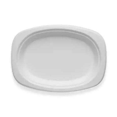 Picture of BIOPAK RECTANGULAR OVAL PLATE 23 X 16CM WHITE PACK 125