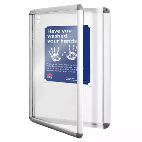 Picture of VISIONCHART NOTICECASE NEO HINGED DOOR A0 1200 X 900MM WHITREBOARD MAGNETIC SURFACE