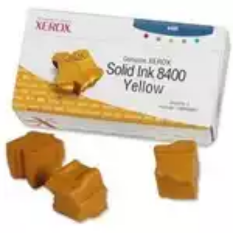 Picture of XEROX PHASER 8400 YELLOW INK STICKS - 3 PACK - 3,400 PAGES