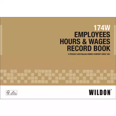 Picture of WILDON HOURS AND WAGES BOOK 54 PAGES A4 BROWN