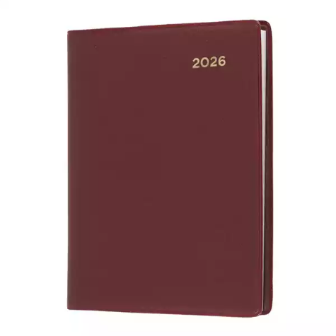 Picture of COLLINS BELMONT POCKET 337P.V78 DIARY WEEK TO VIEW WITH PENCIL A7 BURGUNDY
