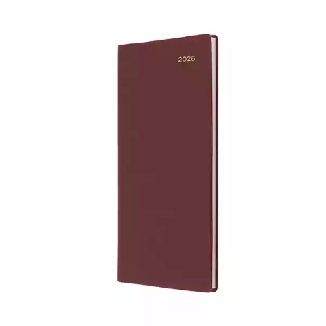 Picture of COLLINS BELMONT POCKET 377L.V78 DIARY WEEK TO VIEW B6/7 LANDSCAPE BURGUNDY