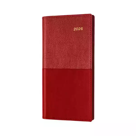 Picture of COLLINS VANESSA SLIMLINE 375.V15 DIARY WEEK TO VIEW B6/7 LANDSCAPE RED