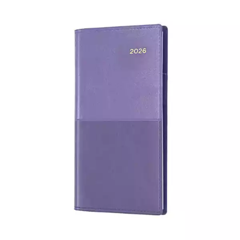 Picture of COLLINS VANESSA SLIMLINE 375.V55 DIARY WEEK TO VIEW B6/7 LANDSCAPE PURPLE