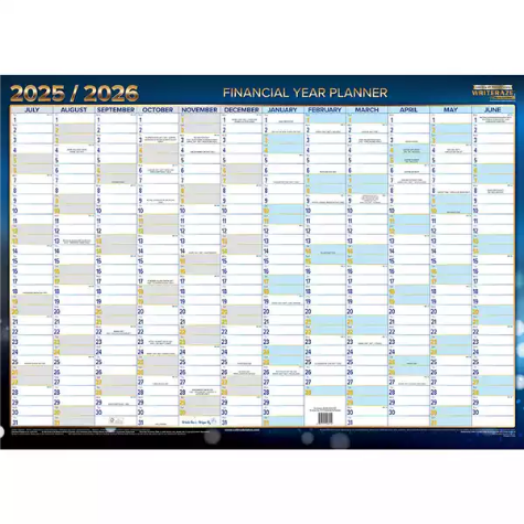 Picture of COLLINS WRITERAZE 11777 QC2 FINANCIAL YEAR PLANNER 500 X 700MM WHITE