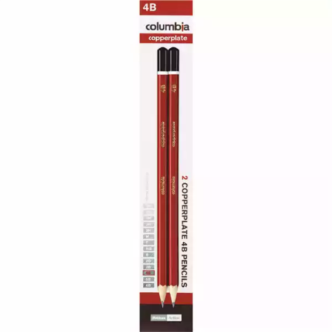 Picture of COLUMBIA COPPERPLATE HEXAGONAL PENCIL 4B PACK 2