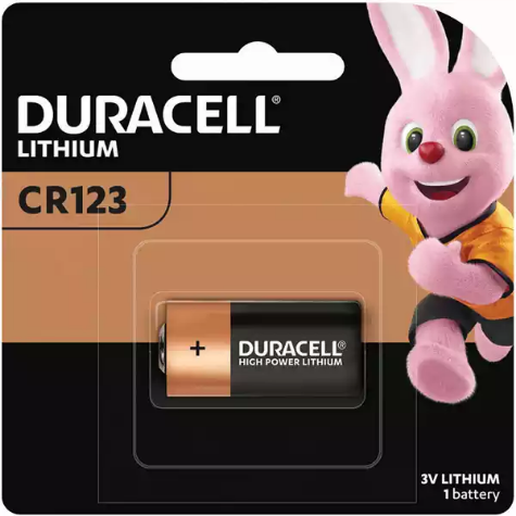 Picture of DURACELL CR123 COPPERTOP LITHIUM 3V BATTERY PACK 1
