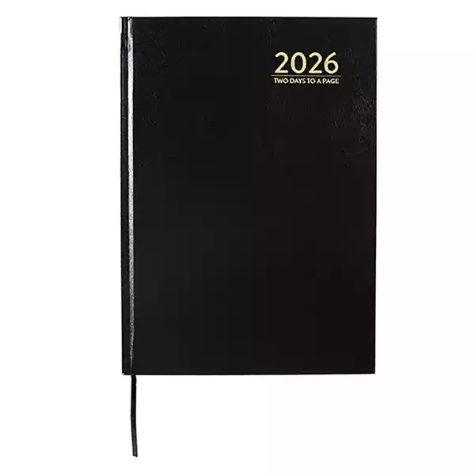 Picture of CUMBERLAND 42ECBK CASEBOUND DIARY 2 DAYS TO PAGE A4 BLACK