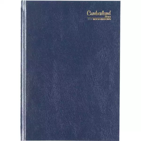 Picture of CUMBERLAND 57ECBL CASEBOUND DIARY WEEK TO VIEW A5 BLUE