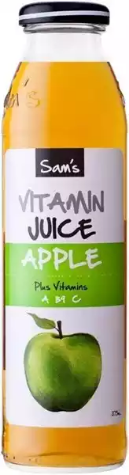 Picture of SAMS VITAMIN JUICE APPLE GLASS BOTTLE 375ML CARTON 12