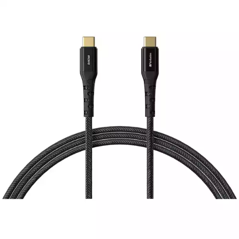 Picture of VERBATIM TOUGH MAX USB-C TO USB-C CABLE 240W 2M BLACK