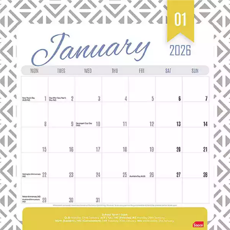 Picture of SASCO 4016 MAGNETIC 325 X 315MM WALL PLANNER MONTH TO VIEW ASSORTED