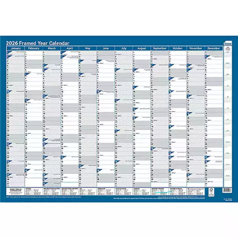 Picture of SASCO 10588 FRAMED 700 X 1000MM PLANNER YEARLY