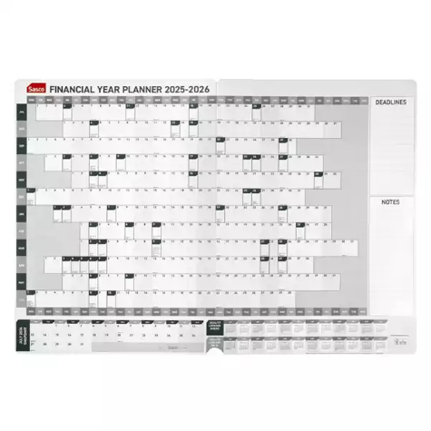 Picture of SASCO FINANCIAL YEAR PLANNER 870 X 610MM WHITE