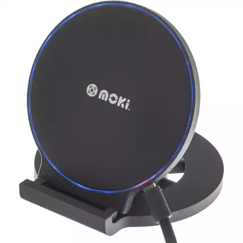 Picture of MOKI QI CHARGESTAND 10W WIRELESS CHARGER BLACK