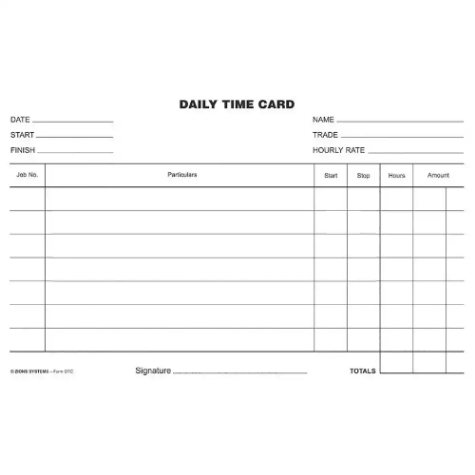 Picture of ZIONS DAILY TIME CARDS PACK 250