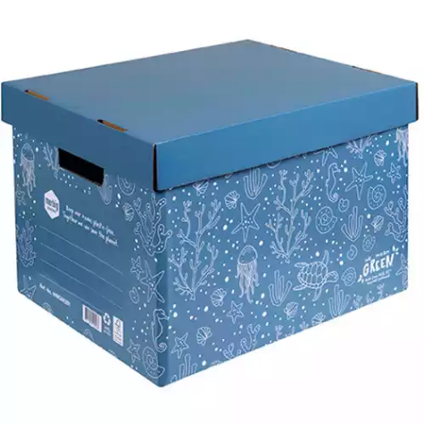Picture of MARBIG WE MEAN GREEN ENVIRO ARCHIVE BOX SEA BLUE